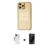 MARSİLYAN™- iPhone 12 Pro Max Kılıf Doruk Doku Prime - Siyah 3D Antistatik Hayalet Cam Ekran Koruyucu + Shine Kamera Lens - GD