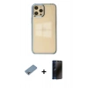 MARSİLYAN™- iPhone 12 Pro Max Kılıf Doruk Doku Prime - Siyah 3D Antistatik Hayalet Cam Ekran Koruyucu + Shine Kamera Lens Koruma Cam - GI