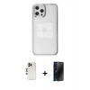 MARSİLYAN™- iPhone 12 Pro Max Kılıf Doruk Doku Prime - Siyah 3D Antistatik Hayalet Cam Ekran Koruyucu + Shine Kamera Lens - GD