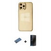 MARSİLYAN™- iPhone 12 Pro Max Kılıf Doruk Doku Prime - Siyah 3D Antistatik Hayalet Cam Ekran Koruyucu + Shine Kamera Lens Koruma Cam - GD