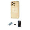 MARSİLYAN™- iPhone 12 Pro Max Kılıf Doruk Doku Prime - Siyah 3D Antistatik Hayalet Cam Ekran Koruyucu + Shine Kamera Lens Koruma Cam - GI