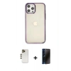 MARSİLYAN™- iPhone 12 Pro Max Kılıf Doruk Doku Prime - Siyah 3D Antistatik Hayalet Cam Ekran Koruyucu + Shine Kamera Lens - GD
