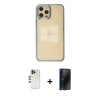 MARSİLYAN™- iPhone 12 Pro Max Kılıf Doruk Doku Prime - Siyah 3D Antistatik Hayalet Cam Ekran Koruyucu + Shine Kamera Lens - GD