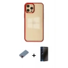 MARSİLYAN™- iPhone 12 Pro Max Kılıf Doruk Doku Prime - Siyah 3D Antistatik Hayalet Cam Ekran Koruyucu + Metal Kamera Lens Koruma Cam - KI