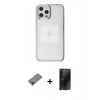 MARSİLYAN™- iPhone 12 Pro Max Kılıf Doruk Doku Prime - Siyah 3D Antistatik Hayalet Cam Ekran Koruyucu + Metal Kamera Lens Koruma Cam - KI