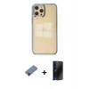 MARSİLYAN™- iPhone 12 Pro Max Kılıf Doruk Doku Prime - Siyah 3D Antistatik Hayalet Cam Ekran Koruyucu + Metal Kamera Lens Koruma Cam - KI