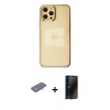MARSİLYAN™- iPhone 12 Pro Max Kılıf Doruk Doku Prime - Siyah 3D Antistatik Hayalet Cam Ekran Koruyucu + Renkli Kamera Lens Koruma Cam - MI