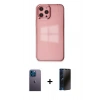 MARSİLYAN™- iPhone 12 Pro Max Kılıf Doruk Doku Prime - Siyah 3D Antistatik Hayalet Cam Ekran Koruyucu + Neon Fosforlu Kamera Lens - MI