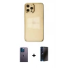 MARSİLYAN™- iPhone 12 Pro Max Kılıf Doruk Doku Prime - Siyah 3D Antistatik Hayalet Cam Ekran Koruyucu + Neon Fosforlu Kamera Lens - MI