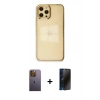 MARSİLYAN™- iPhone 12 Pro Max Kılıf Doruk Doku Prime - Siyah 3D Antistatik Hayalet Cam Ekran Koruyucu + Neon Fosforlu Kamera Lens - SI