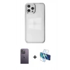 MARSİLYAN™- iPhone 12 Pro Max Kılıf Doruk Doku Prime - Siyah 3D Antistatik Seramik Nano Ekran Koruyucu + Neon Fosforlu Kamera Lens - BZ