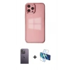 MARSİLYAN™- iPhone 12 Pro Max Kılıf Doruk Doku Prime - Siyah 3D Antistatik Seramik Nano Ekran Koruyucu + Neon Fosforlu Kamera Lens - BZ