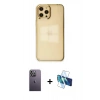 MARSİLYAN™- iPhone 12 Pro Max Kılıf Doruk Doku Prime - Siyah 3D Antistatik Seramik Nano Ekran Koruyucu + Neon Fosforlu Kamera Lens - BZ