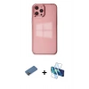 MARSİLYAN™- iPhone 12 Pro Max Kılıf Doruk Doku Prime - Siyah 3D Antistatik Seramik Nano Ekran Koruyucu + Shine Kamera Lens Koruma Cam - GD