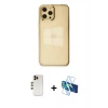 MARSİLYAN™- iPhone 12 Pro Max Kılıf Doruk Doku Prime - Siyah 3D Antistatik Seramik Nano Ekran Koruyucu + Shine Kamera Lens - GD
