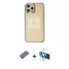 MARSİLYAN™- iPhone 12 Pro Max Kılıf Doruk Doku Prime - Siyah 3D Antistatik Seramik Nano Ekran Koruyucu + Metal Kamera Lens Koruma Cam - GD