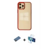 MARSİLYAN™- iPhone 12 Pro Max Kılıf Doruk Doku Prime - Siyah 3D Antistatik Seramik Nano Ekran Koruyucu + Shine Kamera Lens Koruma Cam - GD