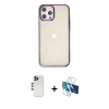 MARSİLYAN™- iPhone 12 Pro Max Kılıf Doruk Doku Prime - Siyah 3D Antistatik Seramik Nano Ekran Koruyucu + Shine Kamera Lens - GD