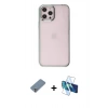 MARSİLYAN™- iPhone 12 Pro Max Kılıf Doruk Doku Prime - Siyah 3D Antistatik Seramik Nano Ekran Koruyucu + Metal Kamera Lens Koruma Cam - GS