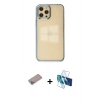 MARSİLYAN™- iPhone 12 Pro Max Kılıf Doruk Doku Prime - Siyah 3D Antistatik Seramik Nano Ekran Koruyucu + Shine Kamera Lens Koruma Cam - SABE
