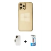 MARSİLYAN™- iPhone 12 Pro Max Kılıf Doruk Doku Prime - Siyah 5D Eko Cam Ekran Koruyucu + Shine Kamera Lens - GD