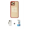 MARSİLYAN™- iPhone 12 Pro Max Kılıf Doruk Doku Prime - Siyah 5D Eko Cam Ekran Koruyucu + Shine Kamera Lens - GD