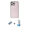 MARSİLYAN™- iPhone 12 Pro Max Kılıf Doruk Doku Prime - Siyah 5D Eko Cam Ekran Koruyucu + Shine Kamera Lens Koruma Cam - PE