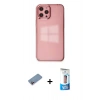 MARSİLYAN™- iPhone 12 Pro Max Kılıf Doruk Doku Prime - Siyah 5D Eko Cam Ekran Koruyucu + Shine Kamera Lens Koruma Cam - PE