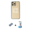 MARSİLYAN™- iPhone 12 Pro Max Kılıf Doruk Doku Prime - Siyah 5D Eko Cam Ekran Koruyucu + Shine Kamera Lens Koruma Cam - PE