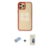 MARSİLYAN™- iPhone 12 Pro Max Kılıf Doruk Doku Prime - Siyah 6D Mat Seramik Hayalet Nano Ekran Koruyucu + Shine Kamera Lens Koruma Cam - MI