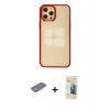 MARSİLYAN™- iPhone 12 Pro Max Kılıf Doruk Doku Prime - Siyah 6D Mat Seramik Hayalet Nano Ekran Koruyucu + Renkli Kamera Lens Koruma Cam - SI