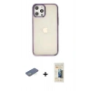 MARSİLYAN™- iPhone 12 Pro Max Kılıf Doruk Doku Prime - Siyah 6D Mat Seramik Hayalet Nano Ekran Koruyucu + Renkli Kamera Lens Koruma Cam - YL