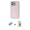 MARSİLYAN™- iPhone 12 Pro Max Kılıf Doruk Doku Prime - Siyah 6D Mat Seramik Hayalet Nano Ekran Koruyucu + Shine Kamera Lens Koruma Cam - GS