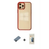 MARSİLYAN™- iPhone 12 Pro Max Kılıf Doruk Doku Prime - Siyah 6D Mat Seramik Hayalet Nano Ekran Koruyucu + Shine Kamera Lens Koruma Cam - SH