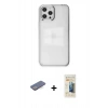MARSİLYAN™- iPhone 12 Pro Max Kılıf Doruk Doku Prime - Siyah 6D Mat Seramik Hayalet Nano Ekran Koruyucu + Renkli Kamera Lens Koruma Cam - MI