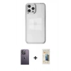 MARSİLYAN™- iPhone 12 Pro Max Kılıf Doruk Doku Prime - Siyah 6D Mat Seramik Hayalet Nano Ekran Koruyucu + Neon Fosforlu Kamera Lens - BZ