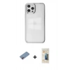 MARSİLYAN™- iPhone 12 Pro Max Kılıf Doruk Doku Prime - Siyah 6D Mat Seramik Hayalet Nano Ekran Koruyucu + Pembe Shine Kamera Lens Koruma Cam