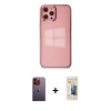 MARSİLYAN™- iPhone 12 Pro Max Kılıf Doruk Doku Prime - Siyah 6D Mat Seramik Hayalet Nano Ekran Koruyucu + Neon Fosforlu Kamera Lens - TU
