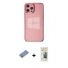 MARSİLYAN™- iPhone 12 Pro Max Kılıf Doruk Doku Prime - Siyah 6D Mat Seramik Hayalet Nano Ekran Koruyucu + Shine Kamera Lens Koruma Cam - GS