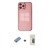 MARSİLYAN™- iPhone 12 Pro Max Kılıf Doruk Doku Prime - Siyah 6D Mat Seramik Hayalet Nano Ekran Koruyucu + Shine Kamera Lens Koruma Cam - GI