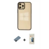MARSİLYAN™- iPhone 12 Pro Max Kılıf Doruk Doku Prime - Siyah 6D Mat Seramik Hayalet Nano Ekran Koruyucu + Shine Kamera Lens Koruma Cam - SH