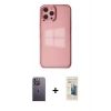 MARSİLYAN™- iPhone 12 Pro Max Kılıf Doruk Doku Prime - Siyah 6D Mat Seramik Hayalet Nano Ekran Koruyucu + Neon Fosforlu Kamera Lens - BZ