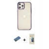 MARSİLYAN™- iPhone 12 Pro Max Kılıf Doruk Doku Prime - Siyah 6D Mat Seramik Hayalet Nano Ekran Koruyucu + Shine Kamera Lens Koruma Cam - GD