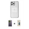 MARSİLYAN™- iPhone 12 Pro Max Kılıf Doruk Doku Prime - Siyah 6D Mat Seramik Hayalet Nano Ekran Koruyucu + Neon Fosforlu Kamera Lens - YL