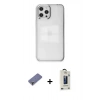 MARSİLYAN™- iPhone 12 Pro Max Kılıf Doruk Doku Prime - Siyah Bilvis Hayalet Cam Ekran Koruyucu + Metal Kamera Lens Koruma Cam - GD