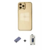 MARSİLYAN™- iPhone 12 Pro Max Kılıf Doruk Doku Prime - Siyah Bilvis Hayalet Cam Ekran Koruyucu + Metal Kamera Lens Koruma Cam - GD