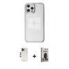 MARSİLYAN™- iPhone 12 Pro Max Kılıf Doruk Doku Prime - Siyah Bilvis Hayalet Cam Ekran Koruyucu + Shine Kamera Lens - GD