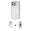 MARSİLYAN™- iPhone 12 Pro Max Kılıf Doruk Doku Prime - Siyah Bilvis Hayalet Cam Ekran Koruyucu + Shine Kamera Lens - LT
