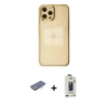 MARSİLYAN™- iPhone 12 Pro Max Kılıf Doruk Doku Prime - Siyah Bilvis Hayalet Cam Ekran Koruyucu + Renkli Kamera Lens Koruma Cam - MI