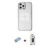 MARSİLYAN™- iPhone 12 Pro Max Kılıf Doruk Doku Prime - Siyah Bilvis Hayalet Cam Ekran Koruyucu + Shine Kamera Lens Koruma Cam - MI